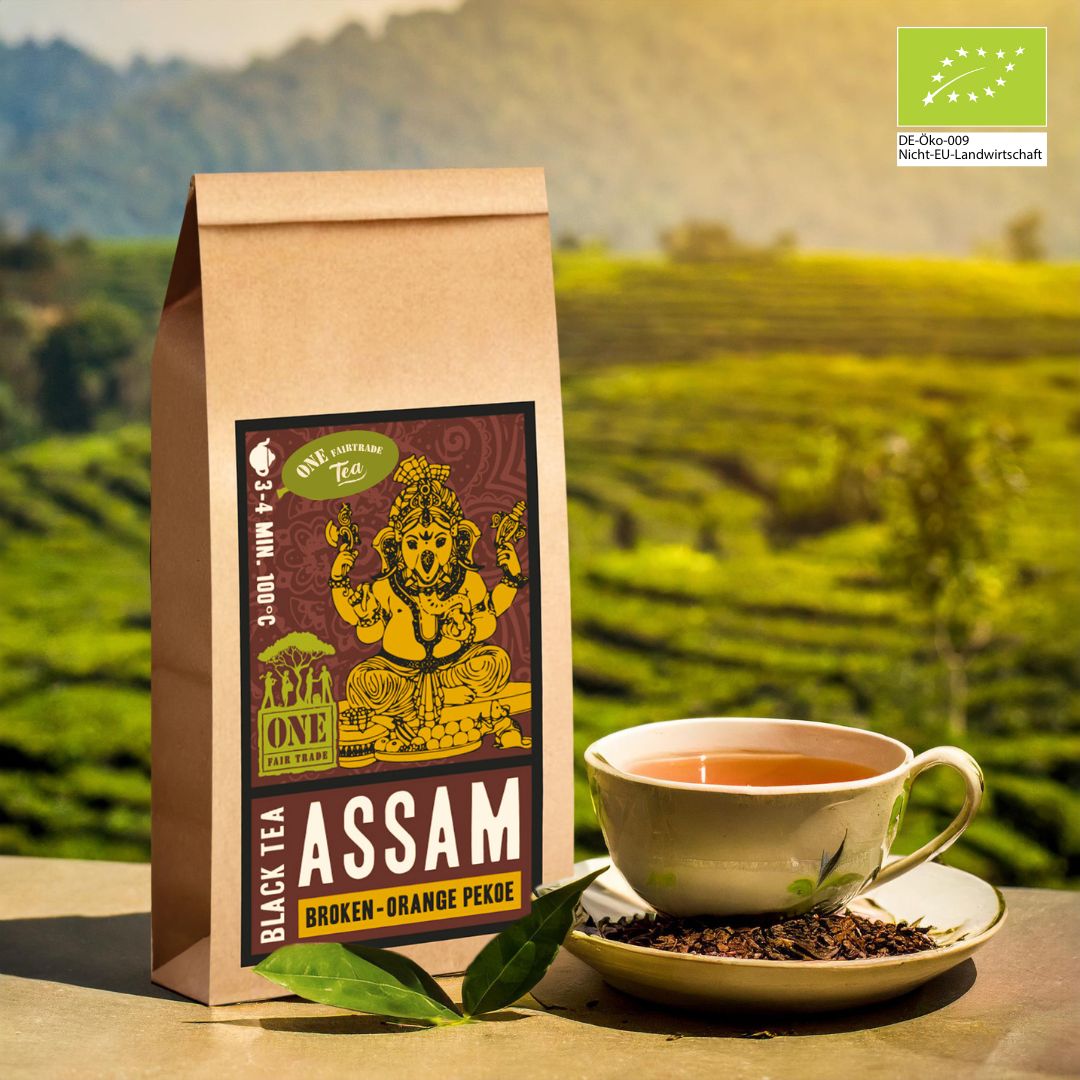Assam Broken Orange Pekoe Bio-Fairtrade Schwarztee – kräftige Blattgrade