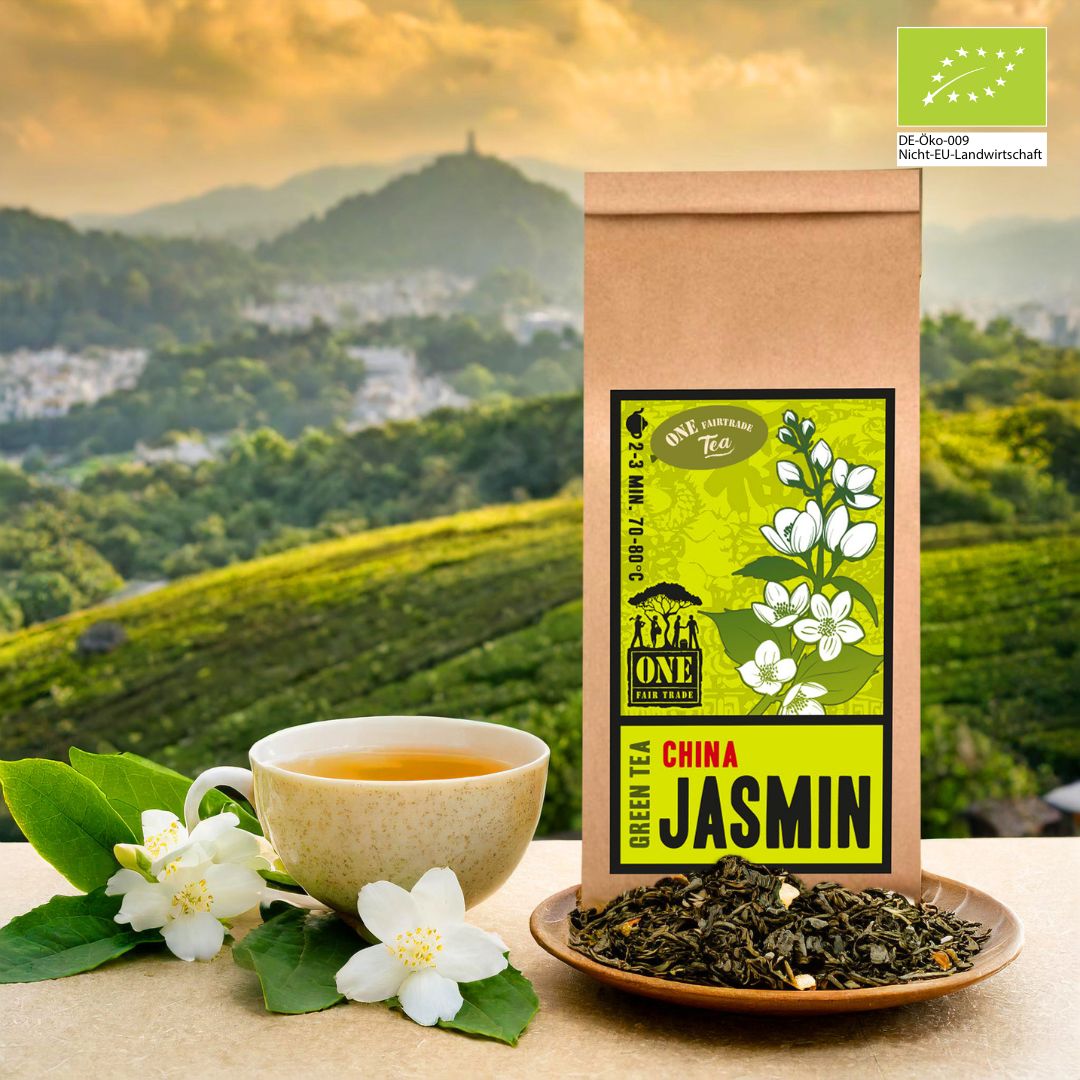 Jasmin Bio-Fairtrade Grüntee – aromatischer Grüntee mit Jasminblüten