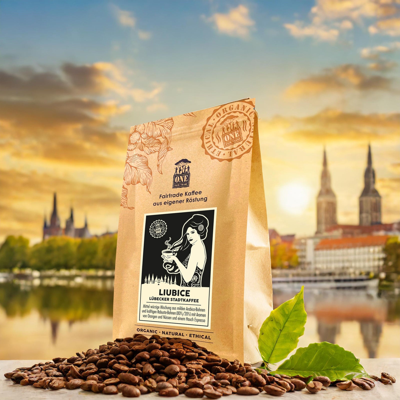 LIUBICE Lübecker Stadtkaffee Packung, fairtrade und bio zertifiziert