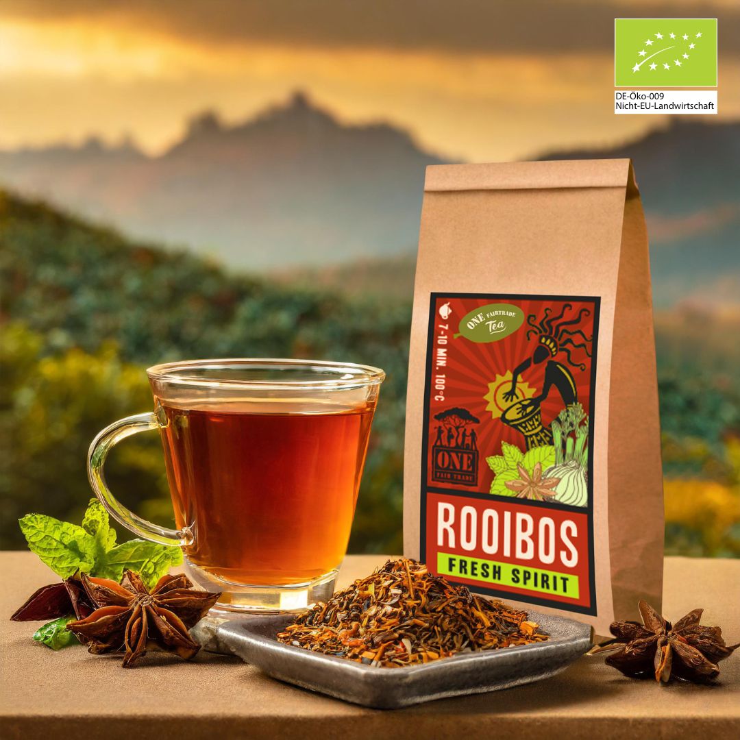 Rooibos Fresh Spirit Bio-Fairtrade Rotbuschtee – frische Kräuternote