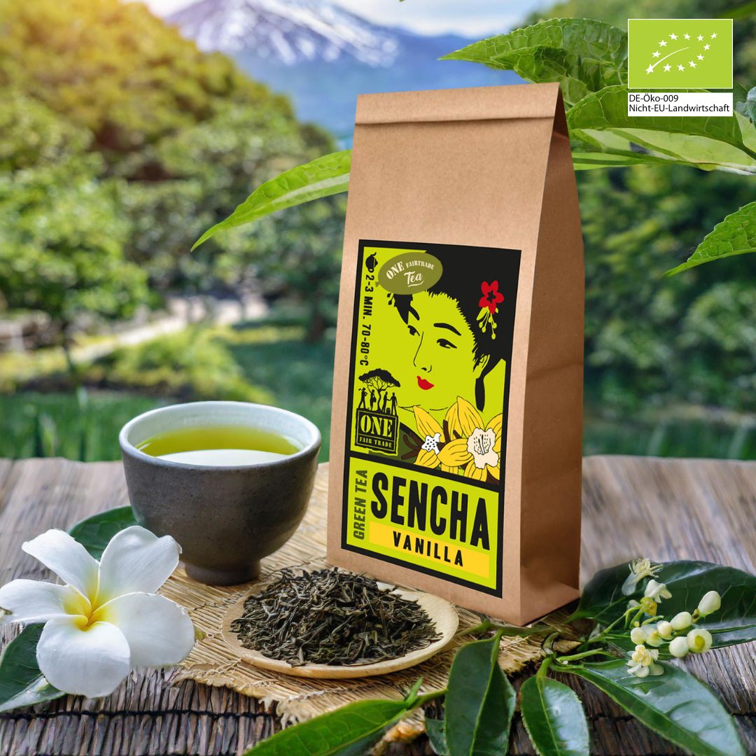 Sencha Vanilla Bio-Fairtrade Grüntee – milder Grüntee mit Vanillearoma