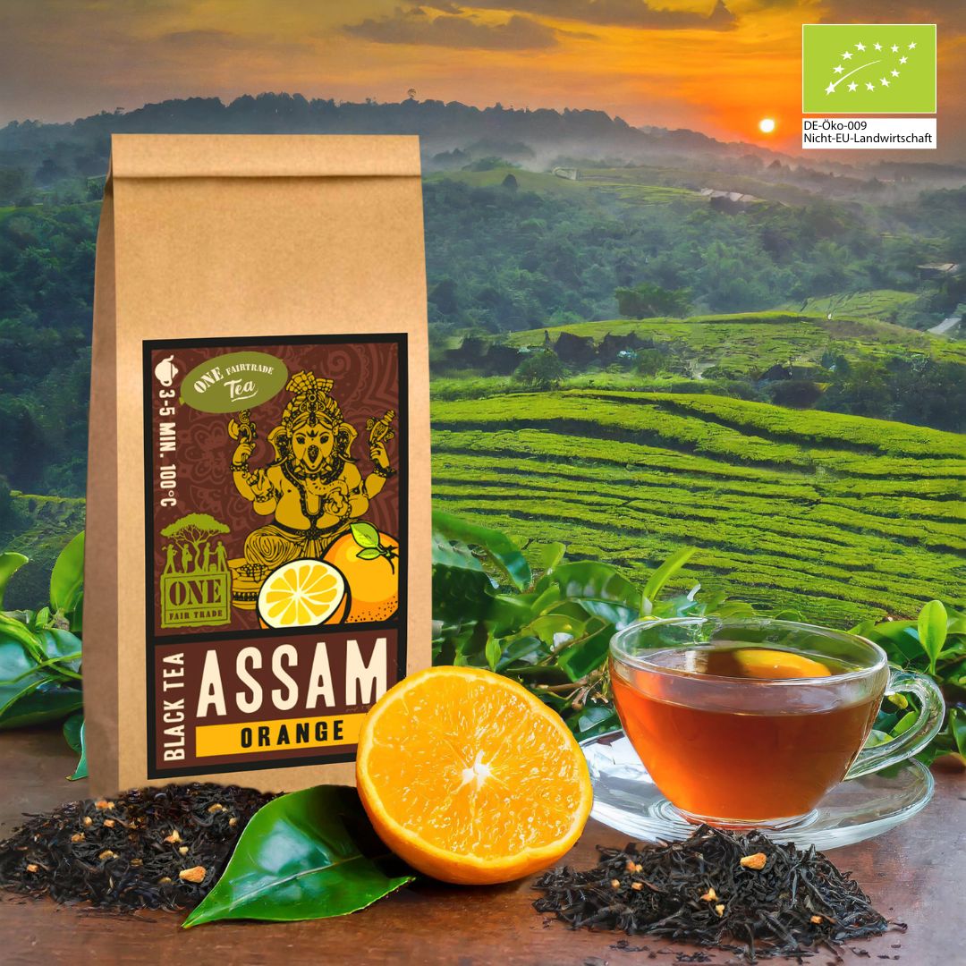 Assam Orange Bio-Fairtrade Schwarztee – Assam mit frischer Orangennote