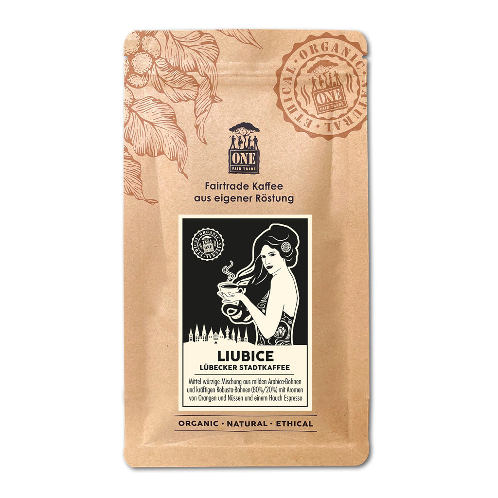 LIUBICE Lübecker Stadtkaffee Packung, fairtrade und bio zertifiziert