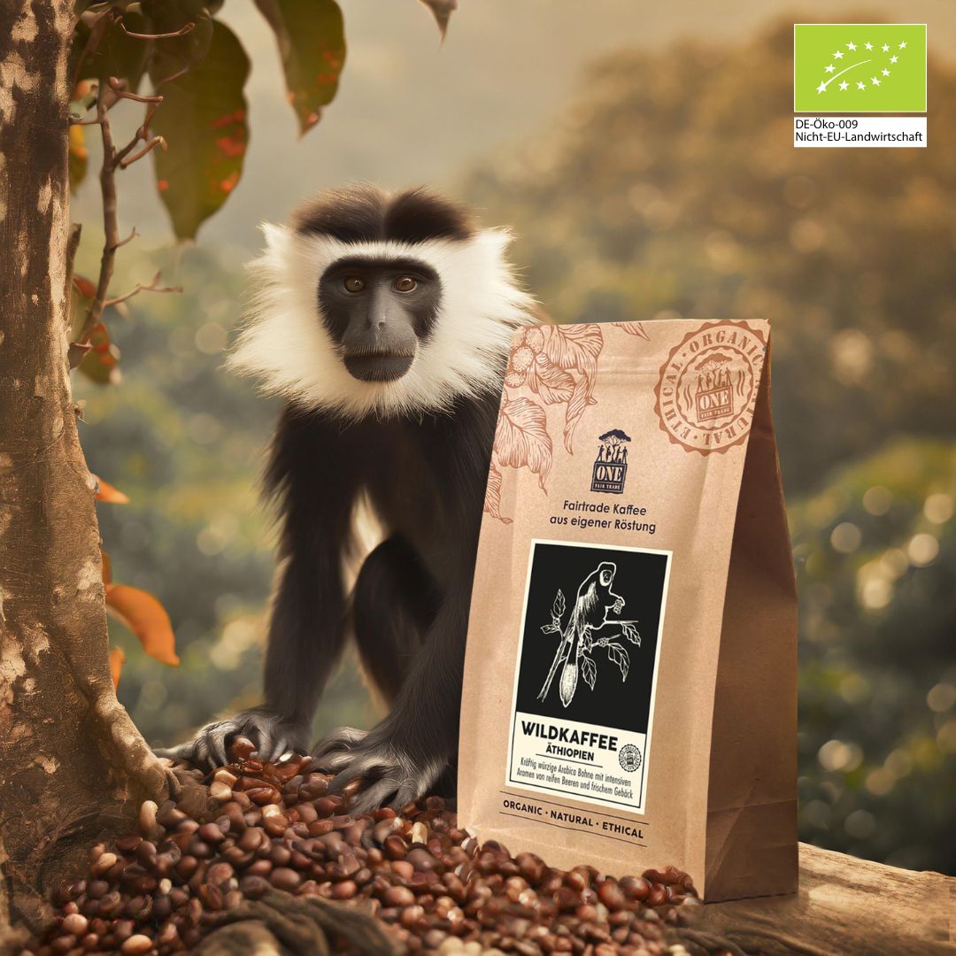 Wildkaffee Äthiopien Bio-Fairtrade Kaffeebohnen – fruchtiger Hochlandkaffee